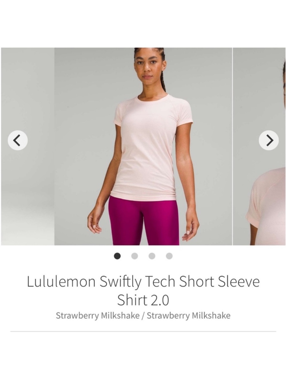 Lululemon Swiftly Tech Short Sleeve Shirt 2.0 Strawberry Milkshake Sz 10